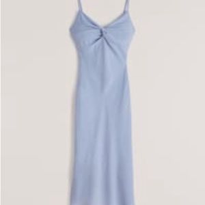 Abercrombie Light Blue twist front slip mini dress